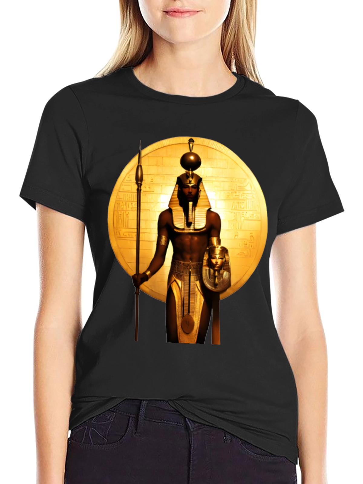 Egyptian Pharaoh Graphic Tee - Premium Black T-Shirt
