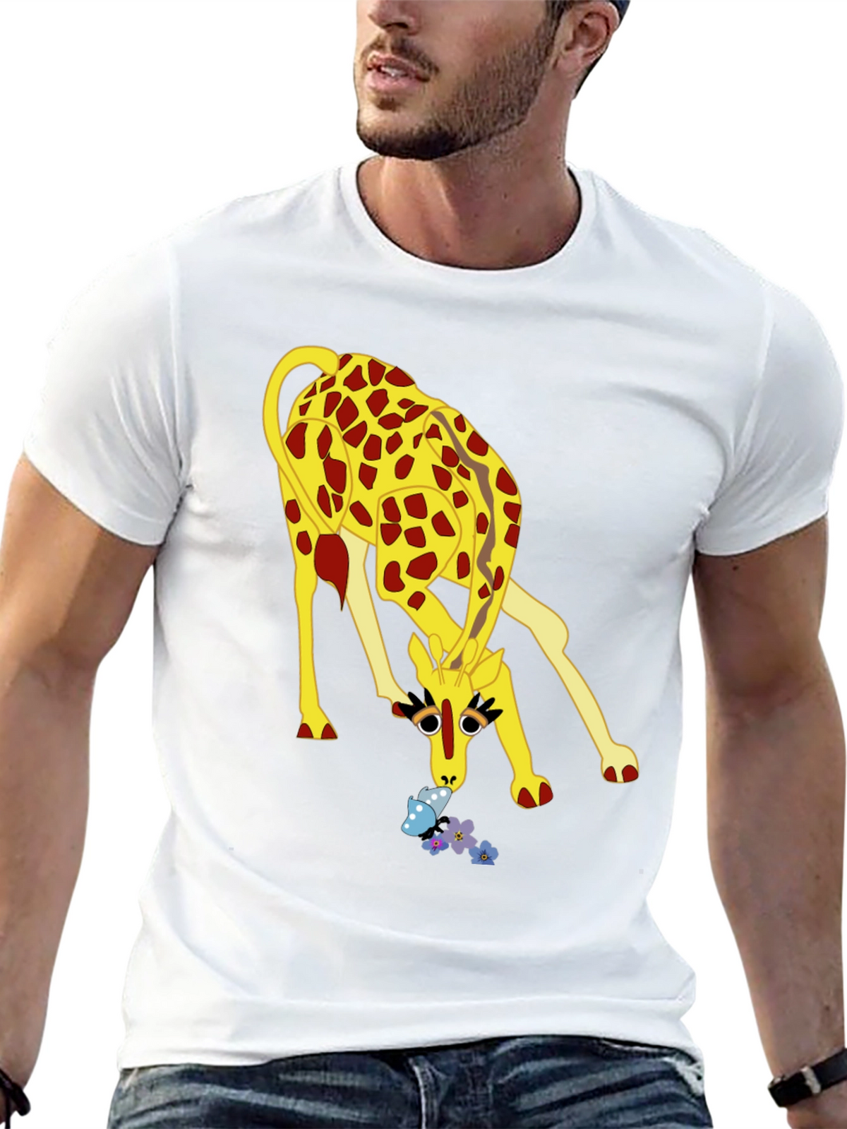 Giraffe Graphic Tee - Quirky Animal Print