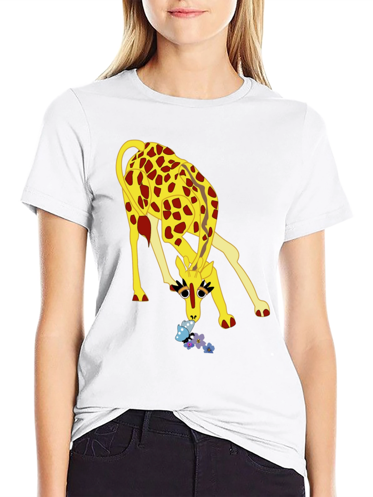 Giraffe Graphic Tee - Quirky Animal Print
