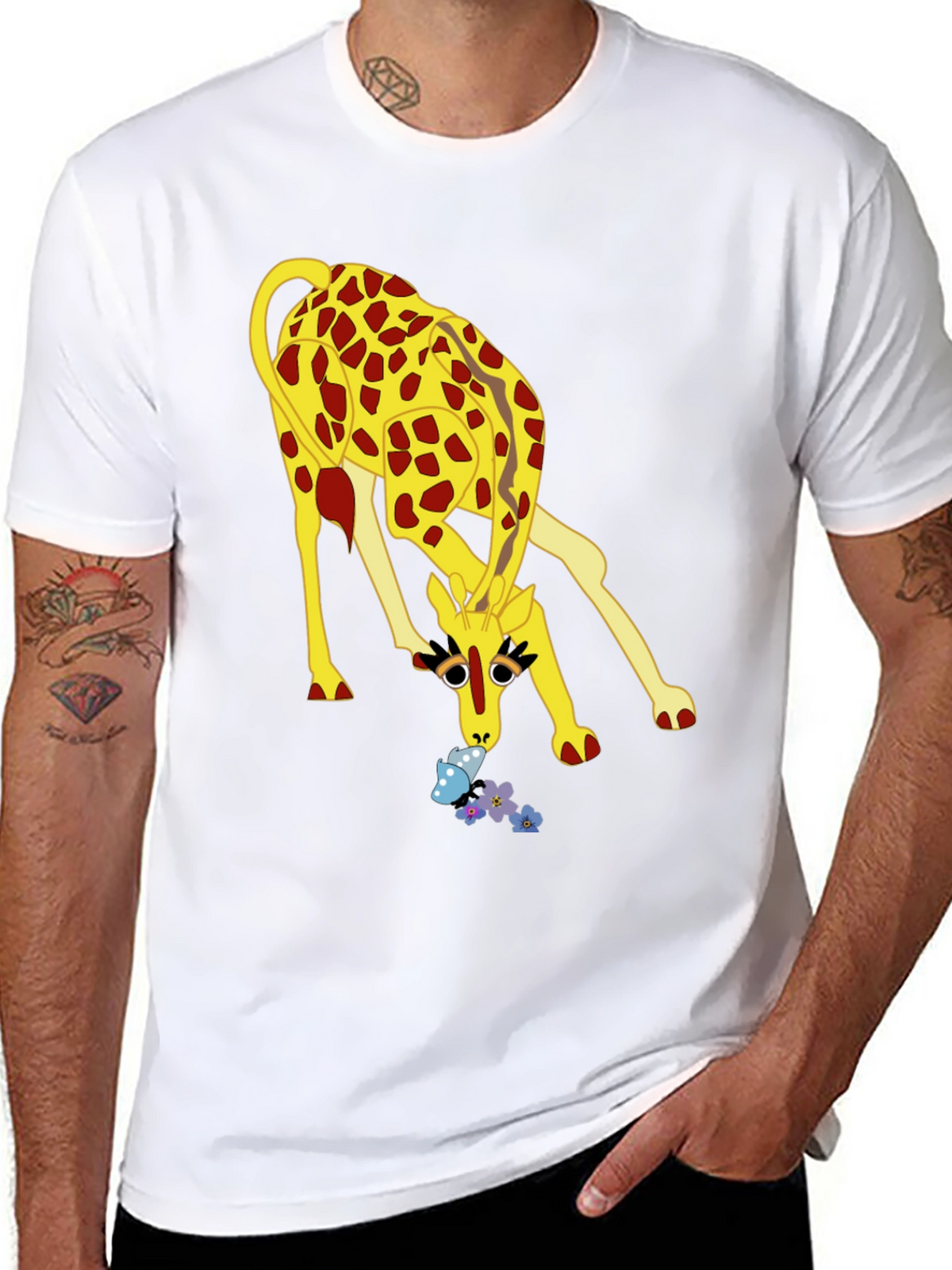 Giraffe Graphic Tee - Quirky Animal Print