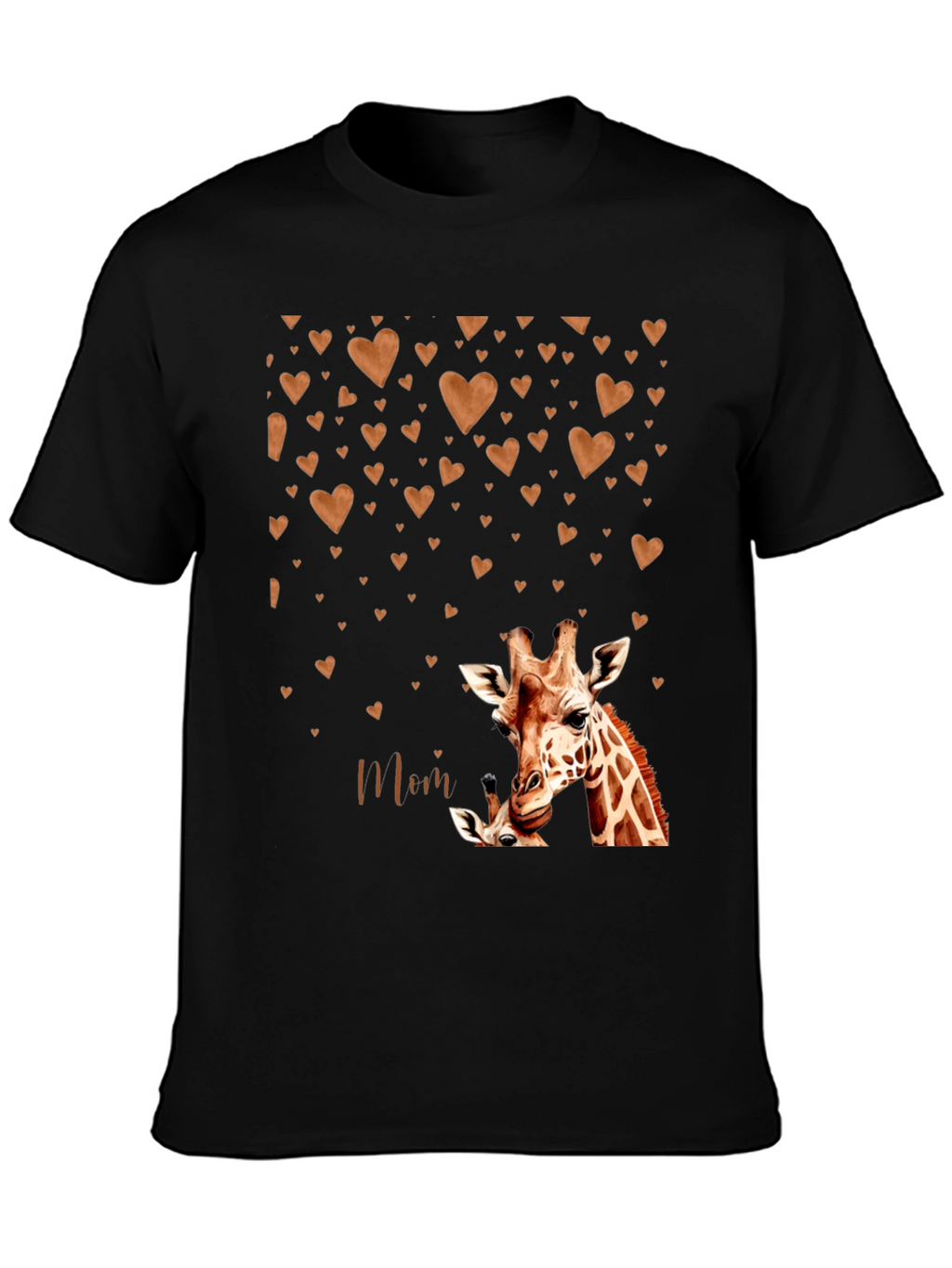 Giraffe Mom Heart Graphic Tee