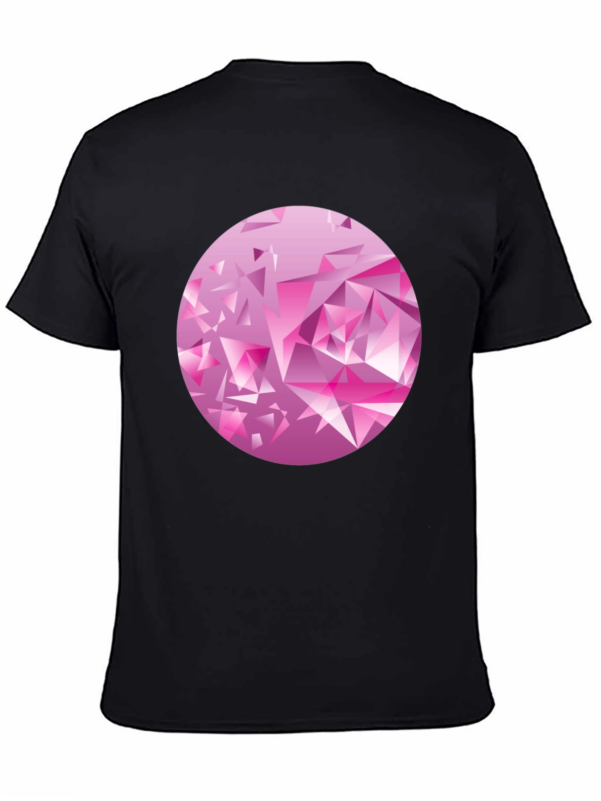 Geometric Diamond Circle Graphic Tee - Black