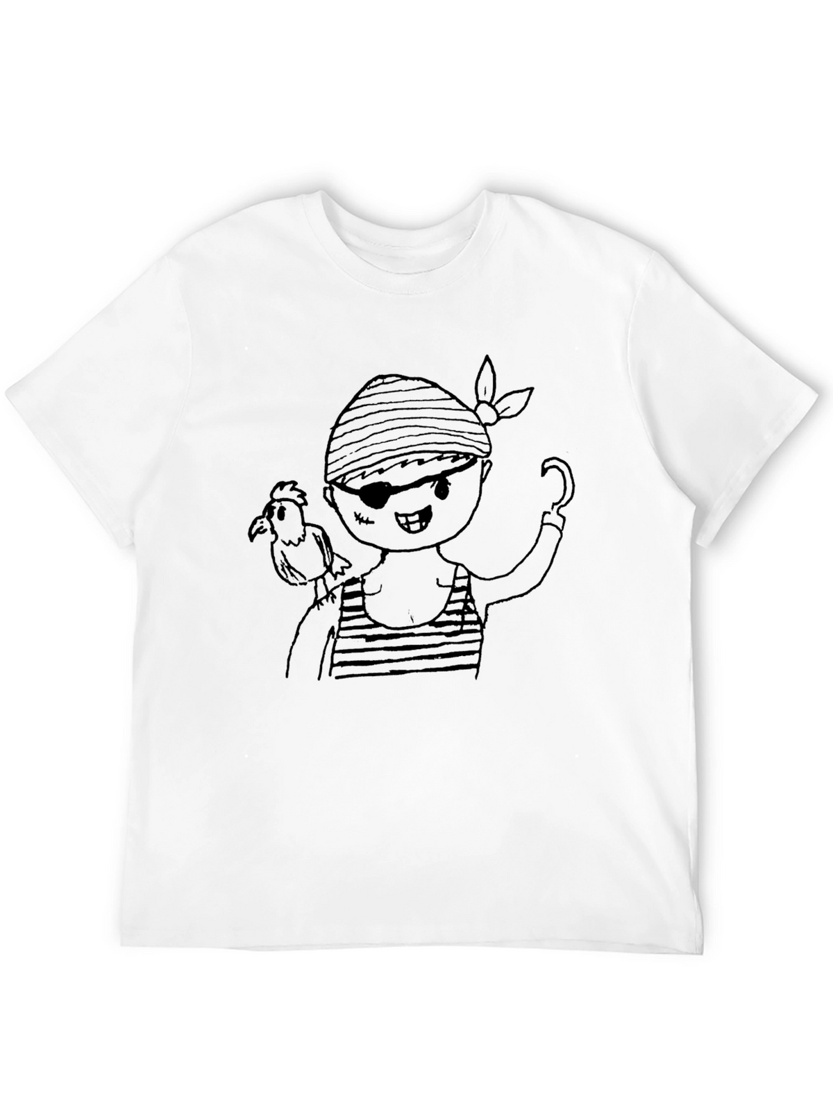 Pirate Cartoon Graphic Black T-Shirt
