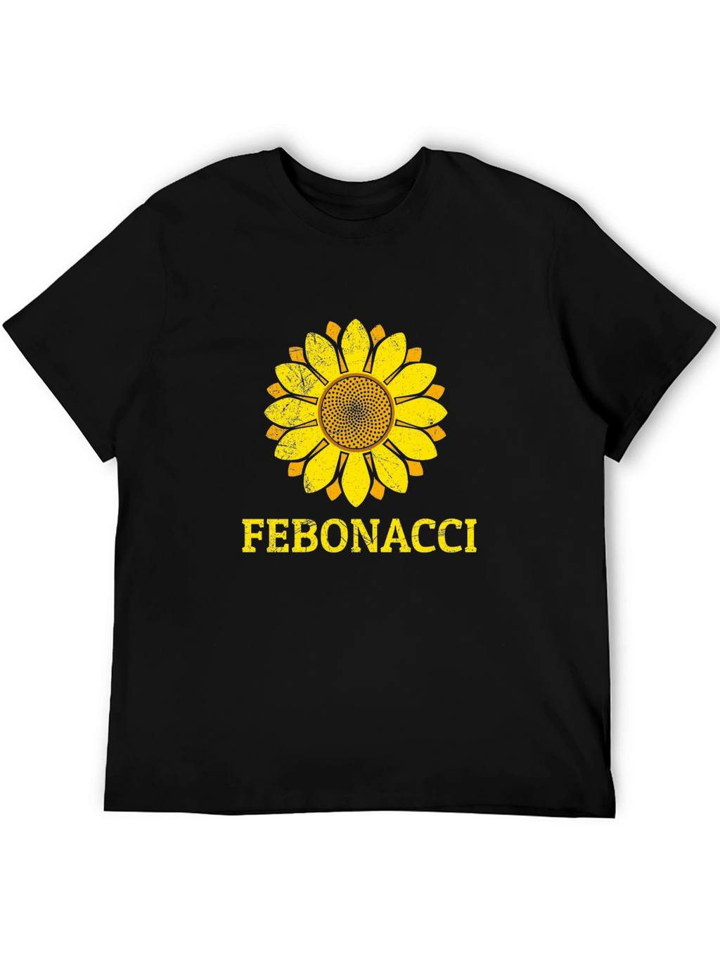 Fibonacci Sunflower Graphic T-Shirt - Black Cotton Tee