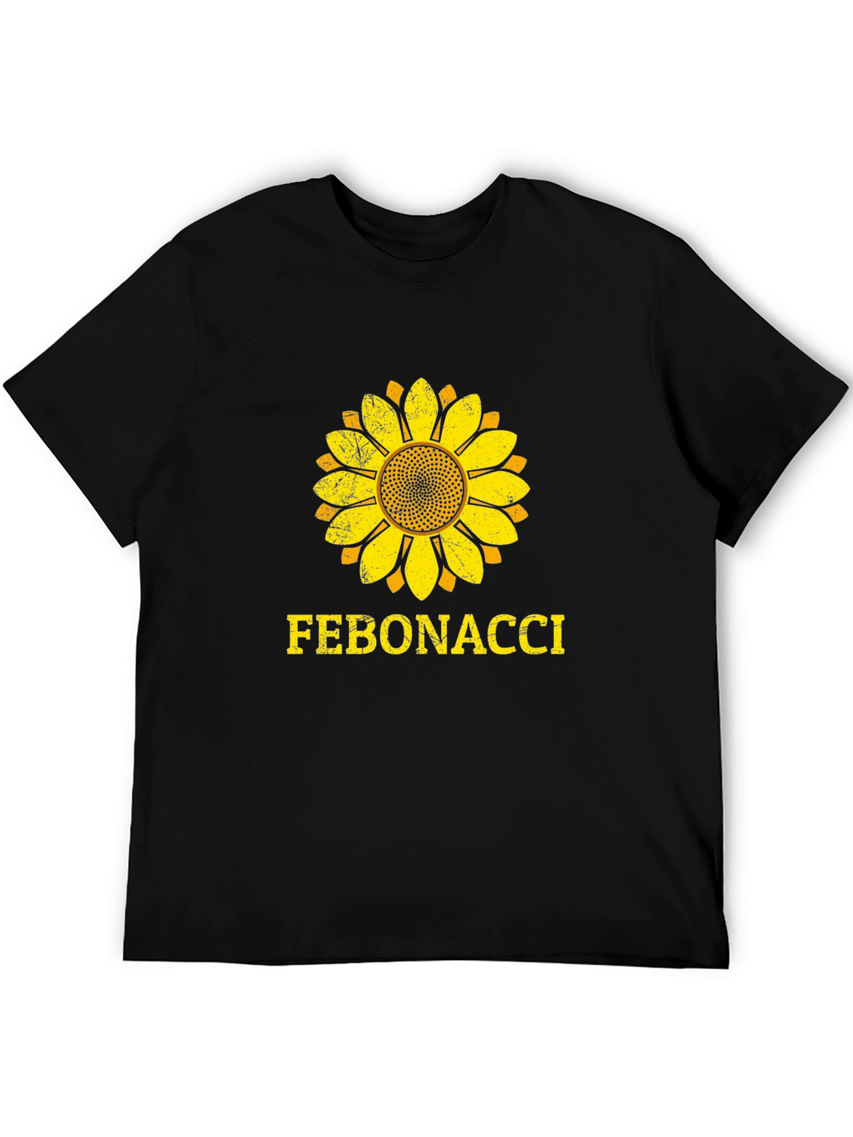 Fibonacci Sunflower Graphic T-Shirt - Black Cotton Tee