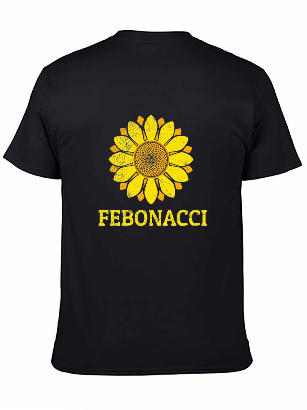 Fibonacci Sunflower Graphic T-Shirt - Black Cotton Tee
