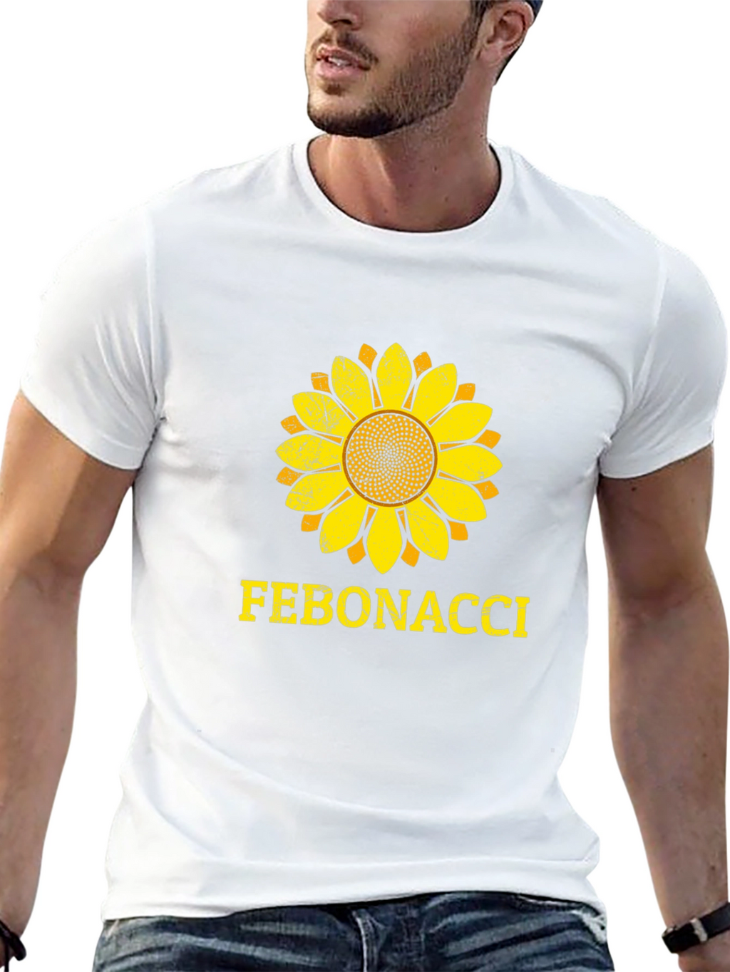 Fibonacci Sunflower Graphic T-Shirt - Black Cotton Tee