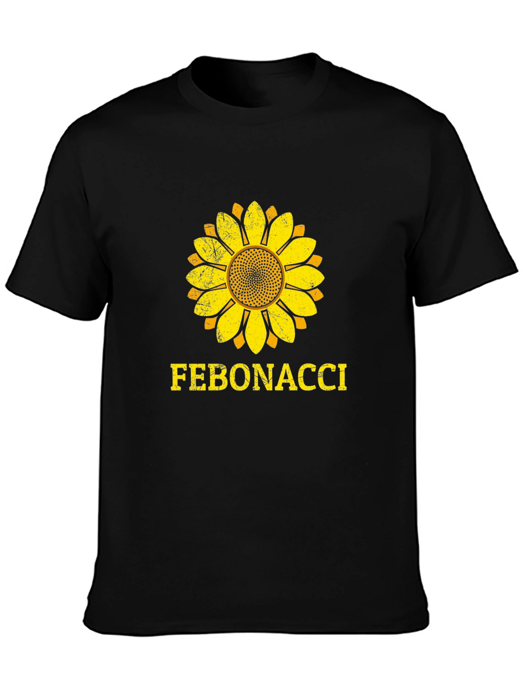 Fibonacci Sunflower Graphic T-Shirt - Black Cotton Tee