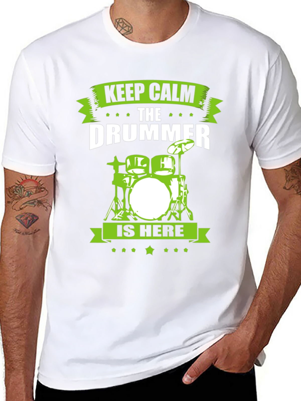 Keep Calm Drummer T-Shirt - Black