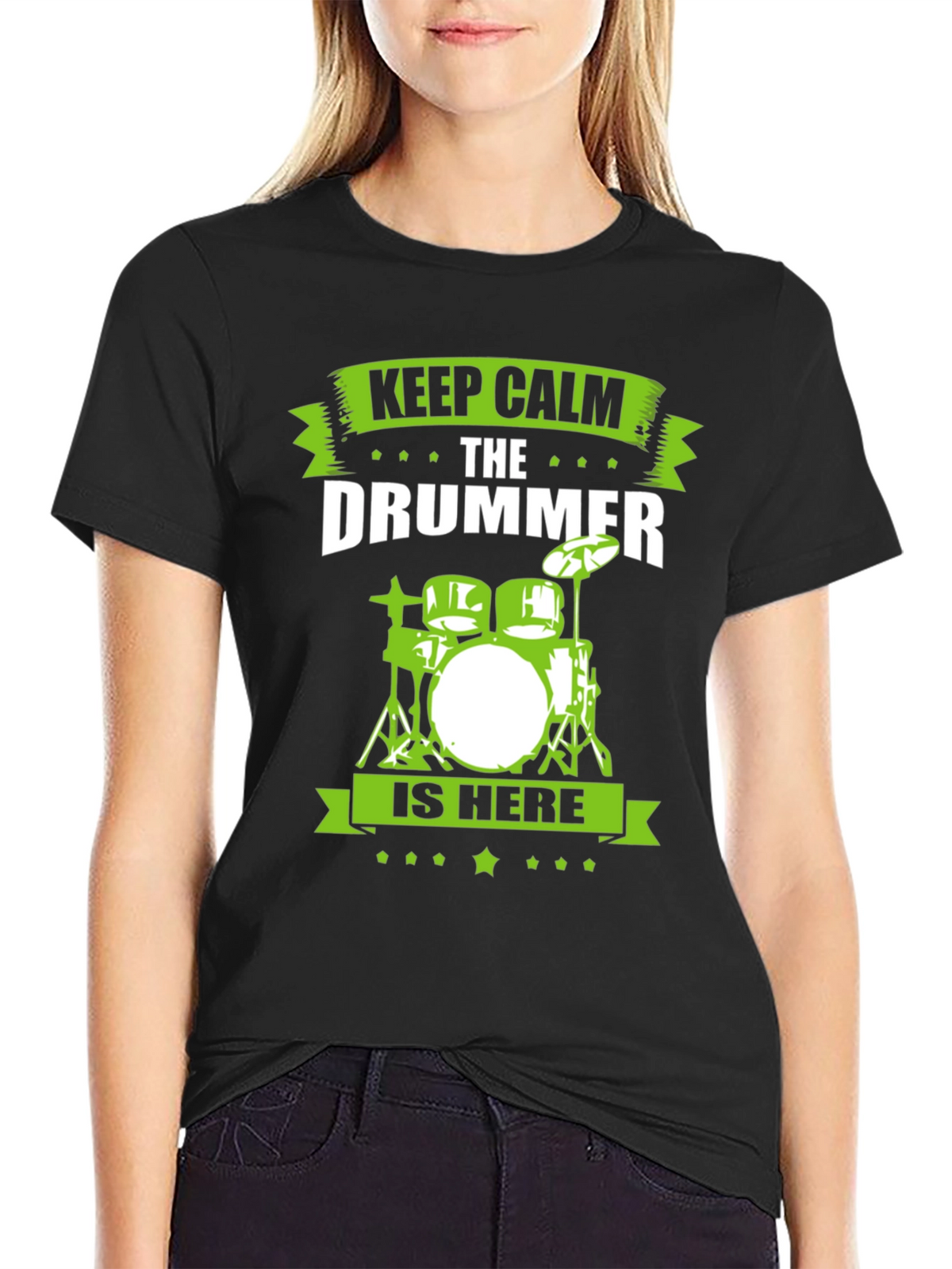 Keep Calm Drummer T-Shirt - Black