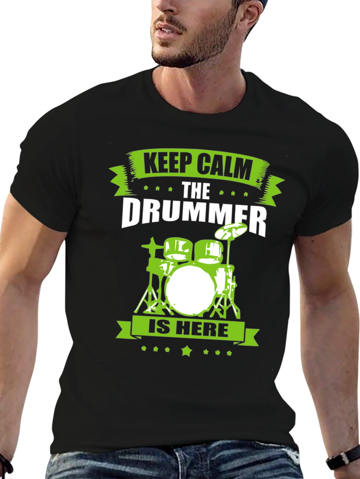 Keep Calm Drummer T-Shirt - Black