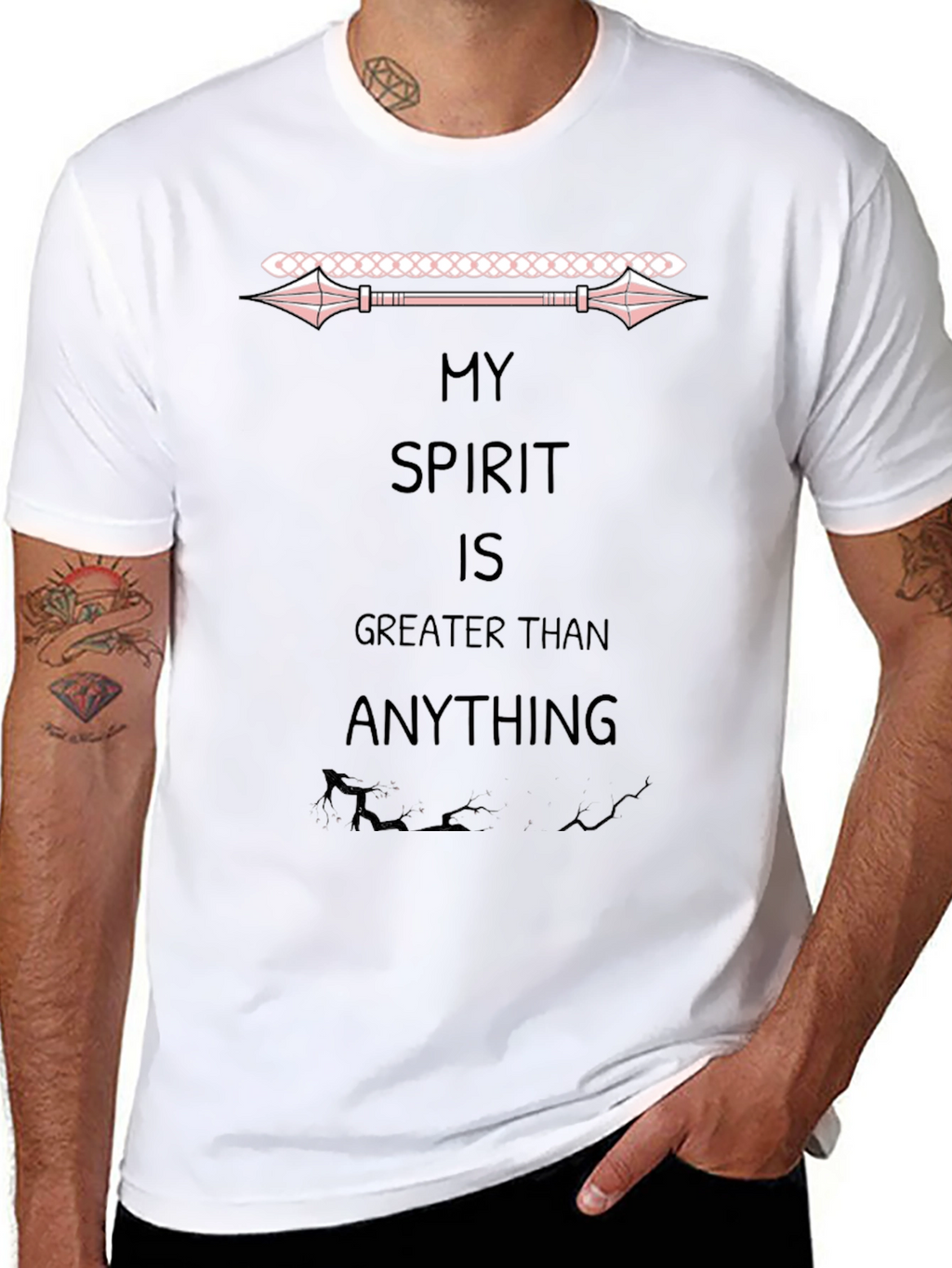My Spirit is Greater Than Anything Black T-Shirt
