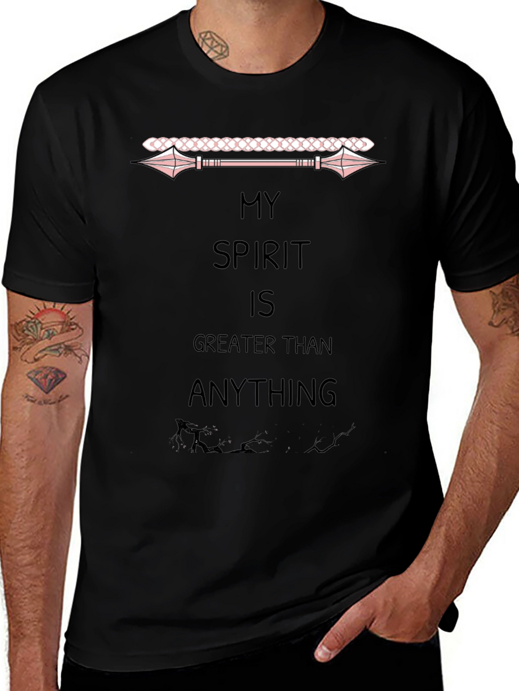 My Spirit is Greater Than Anything Black T-Shirt
