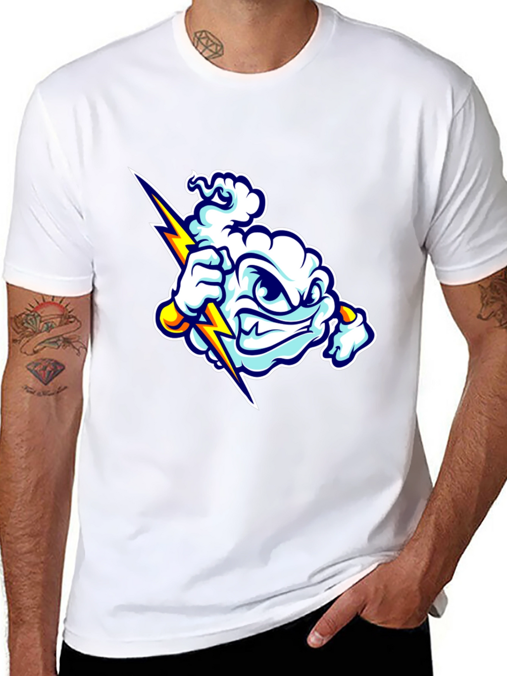 Storm Cloud Graphic T-Shirt - Black Cotton Tee