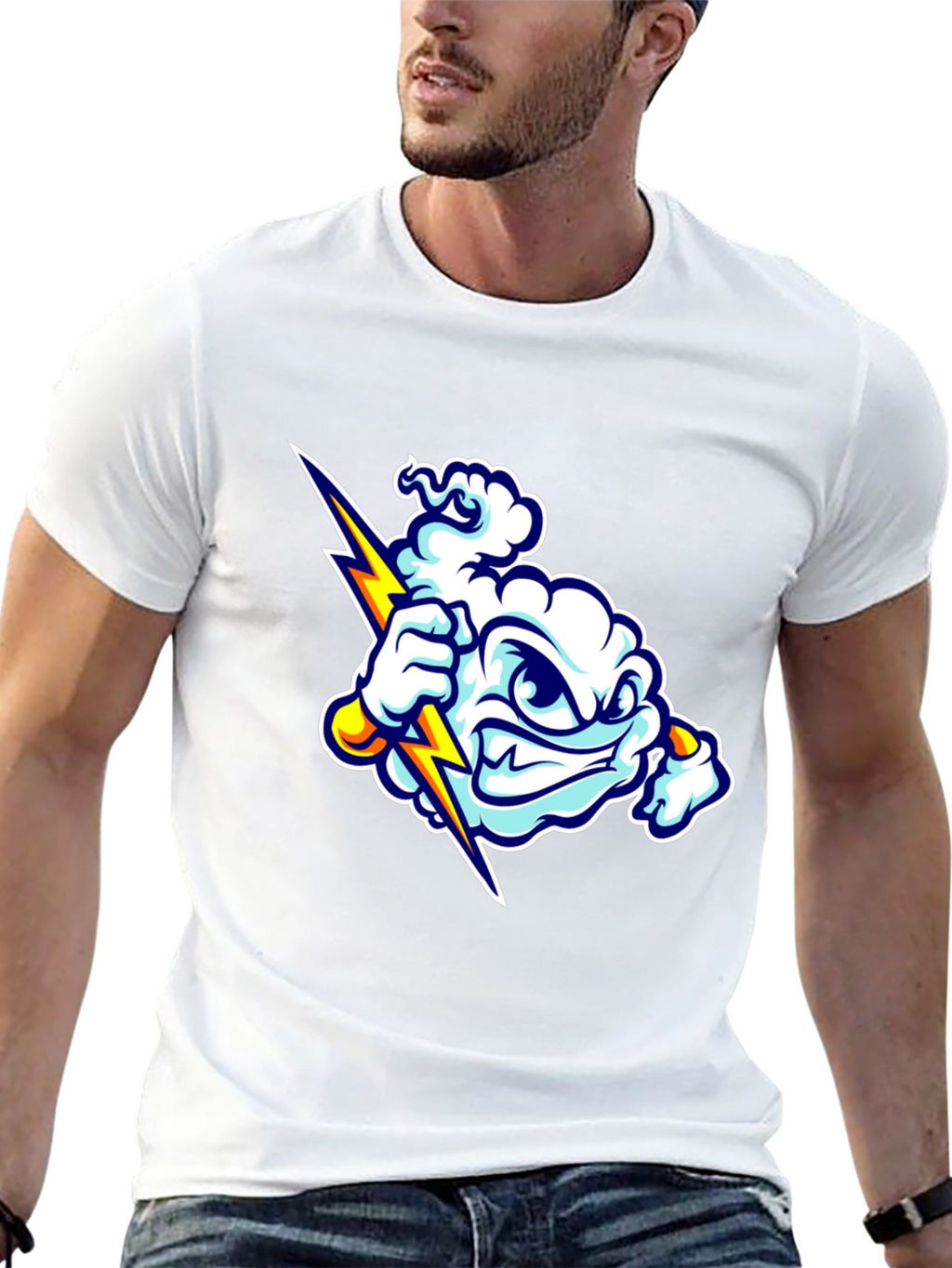 Storm Cloud Graphic T-Shirt - Black Cotton Tee