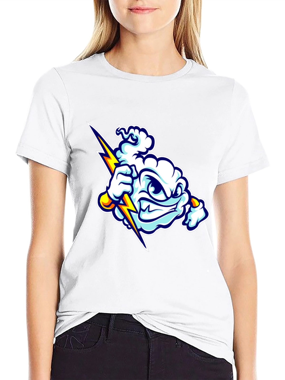 Storm Cloud Graphic T-Shirt - Black Cotton Tee