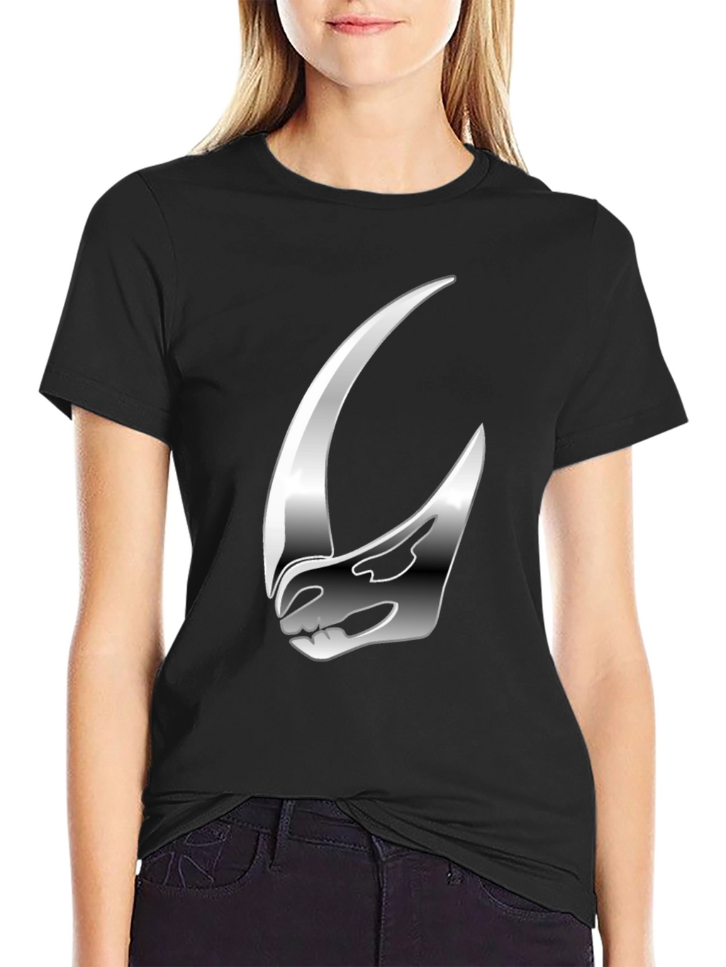 Stylish Silver Helmet Graphic Tee