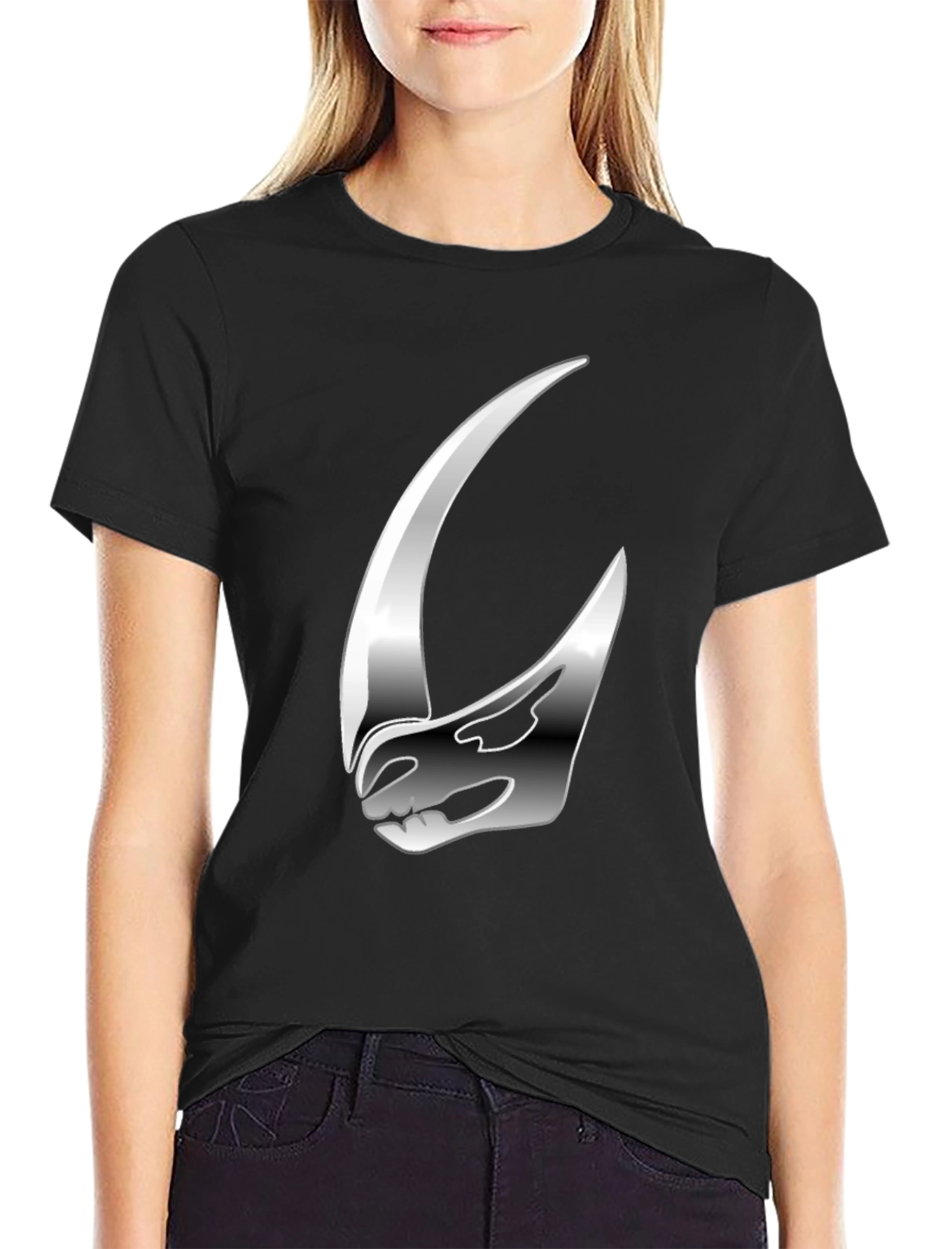 Stylish Silver Helmet Graphic Tee
