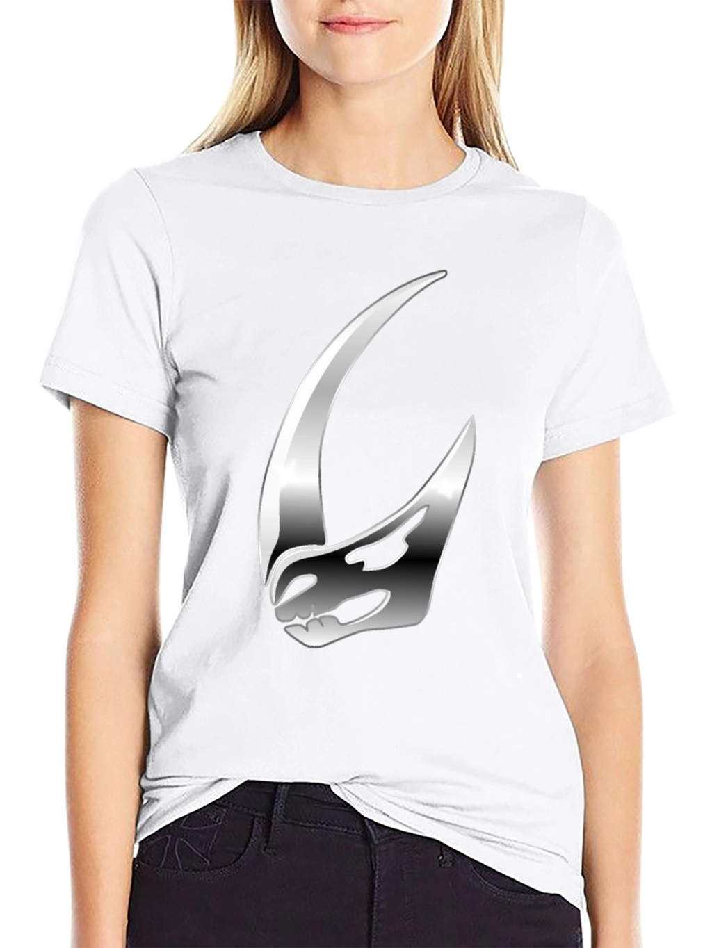Stylish Silver Helmet Graphic Tee