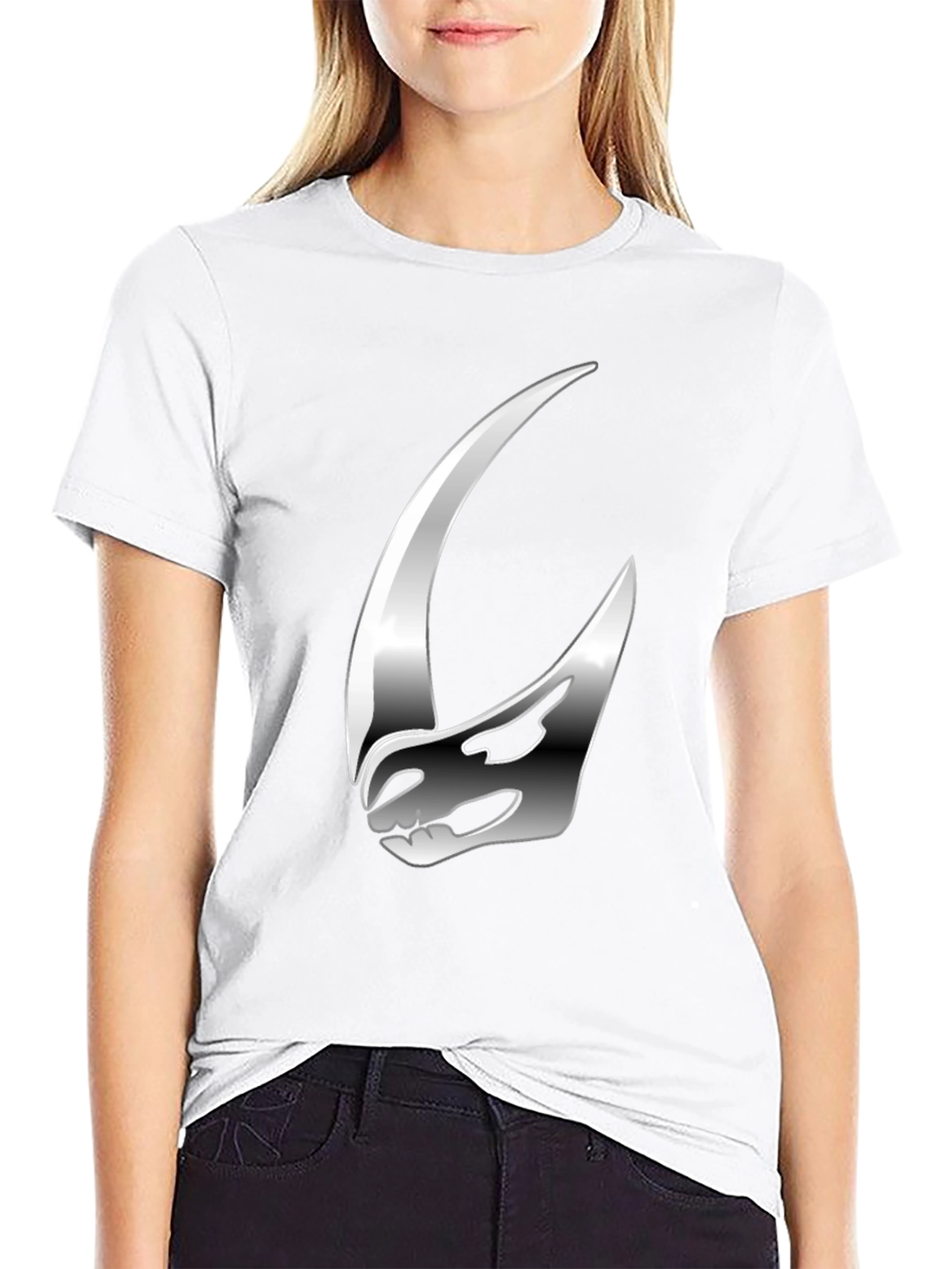 Stylish Silver Helmet Graphic Tee