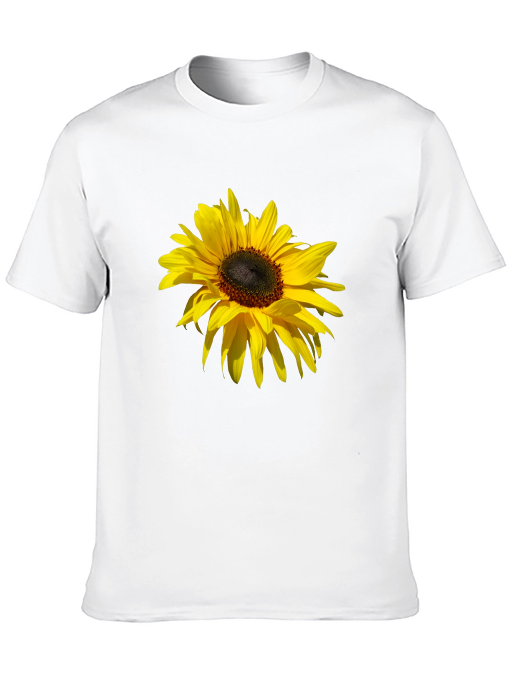 Sunflower Print Black T-Shirt