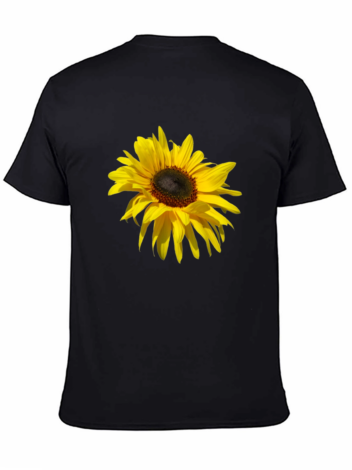 Sunflower Print Black T-Shirt