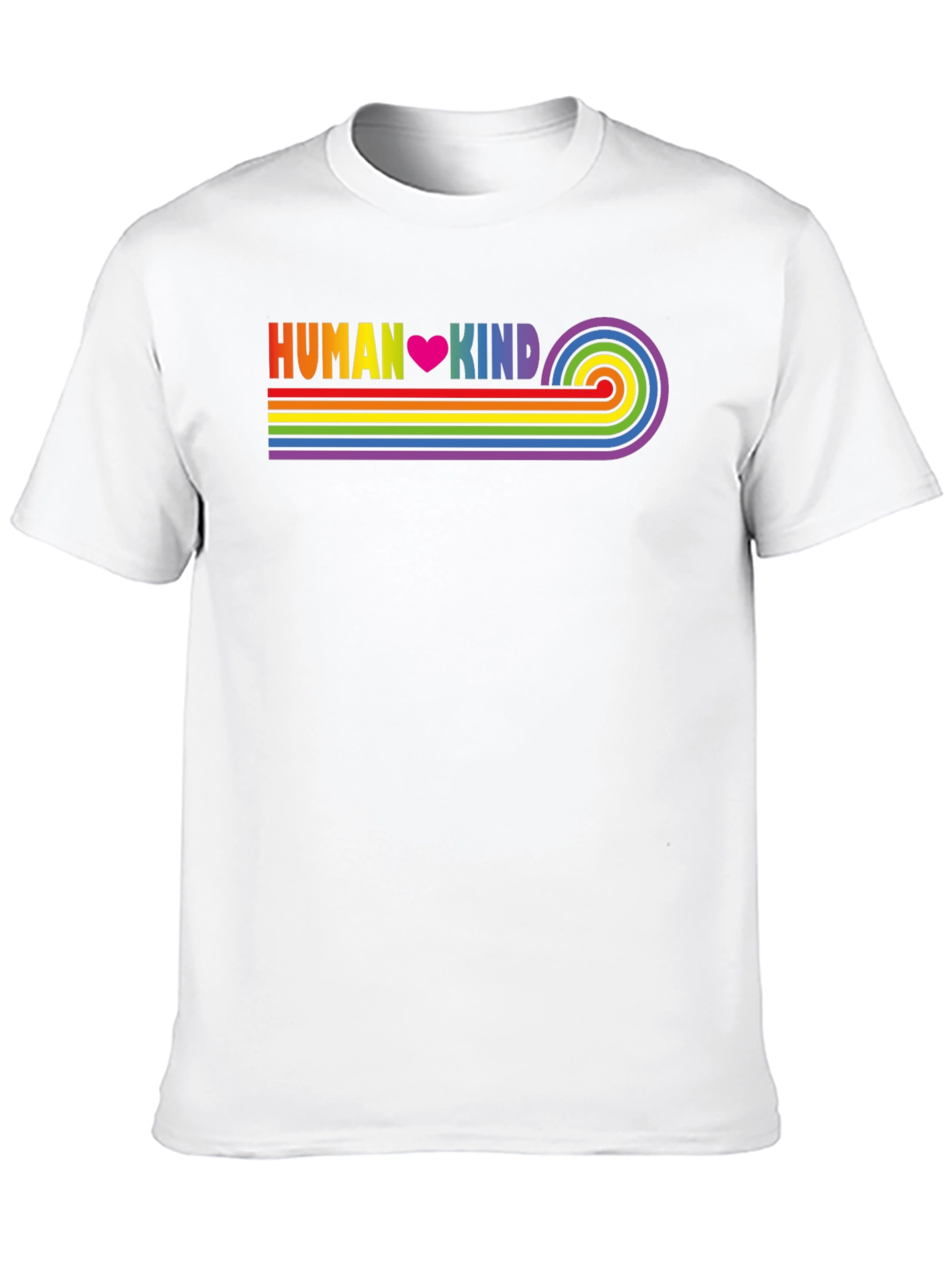 Human Kind Rainbow Stripe Tee - Black Casual T-Shirt