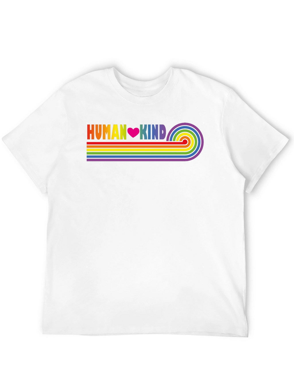 Human Kind Rainbow Stripe Tee - Black Casual T-Shirt