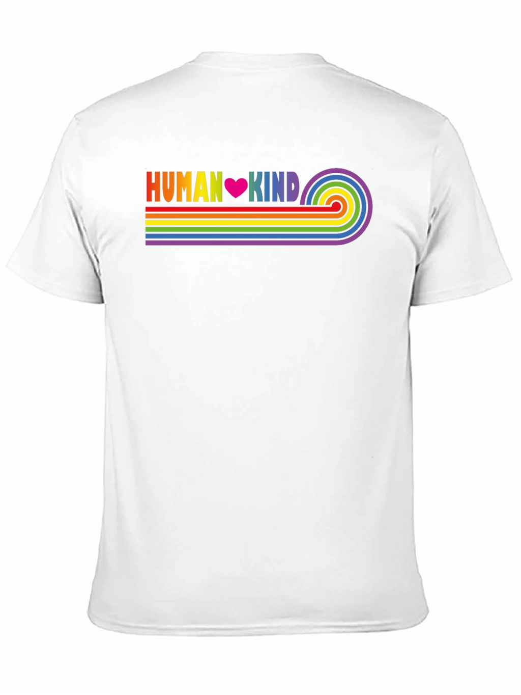 Human Kind Rainbow Stripe Tee - Black Casual T-Shirt