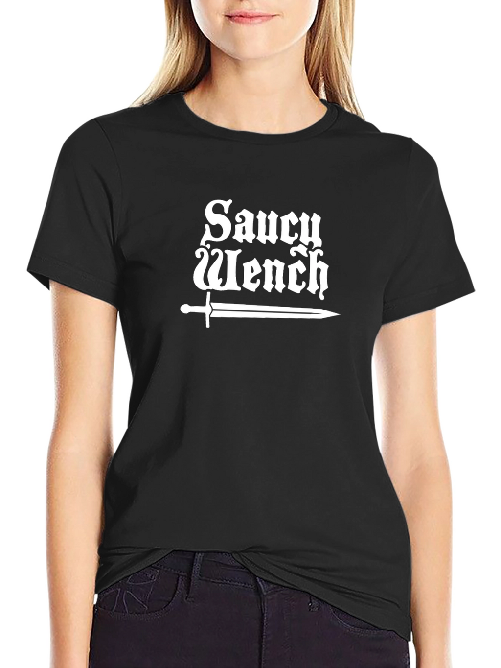 Saucy Wench Graphic Tee - Sword Design