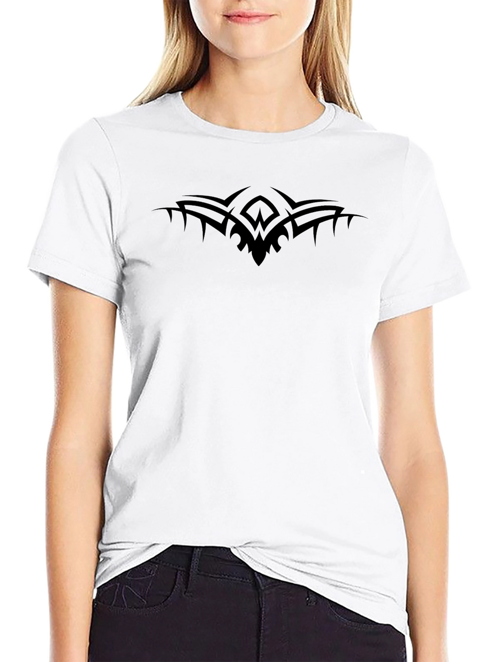 Mens Black Tee with Tribal Design