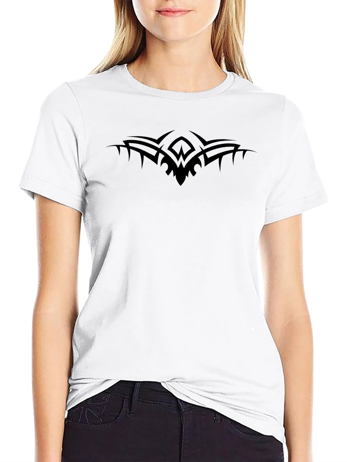 Mens Black Tee with Tribal Design
