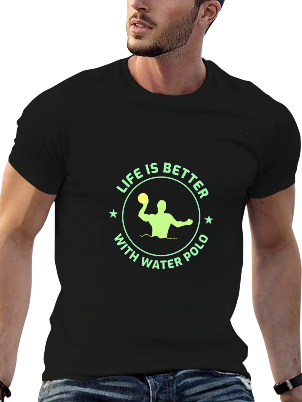 Life is Better with Water Polo T-Shirt - Black