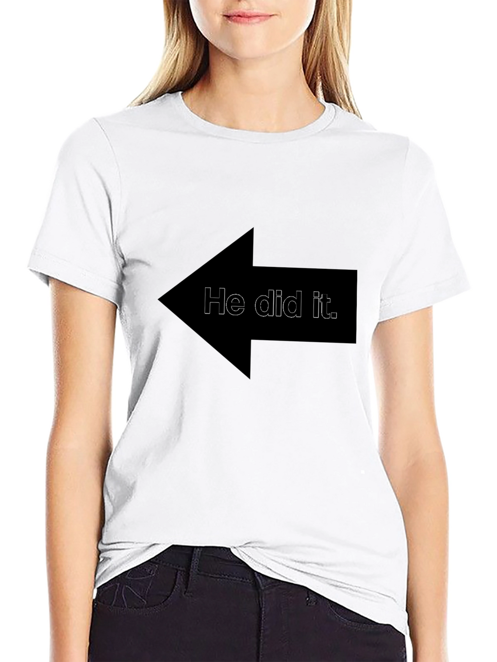Funny He Did It Arrow Graphic T-Shirt
