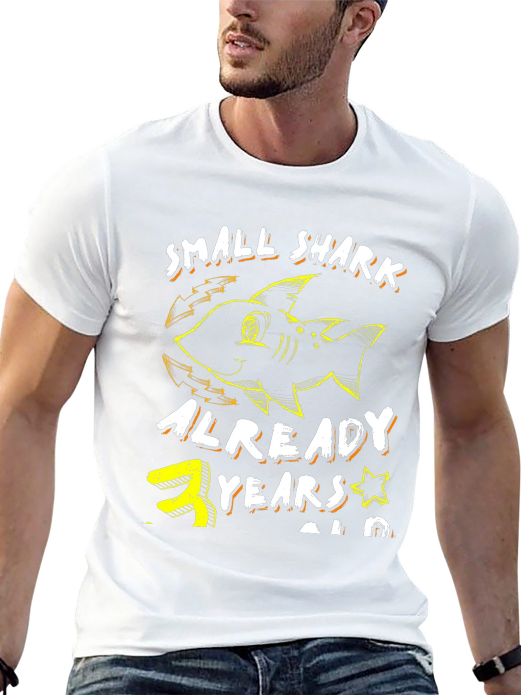 Small Shark 3 Years Old Birthday T-Shirt