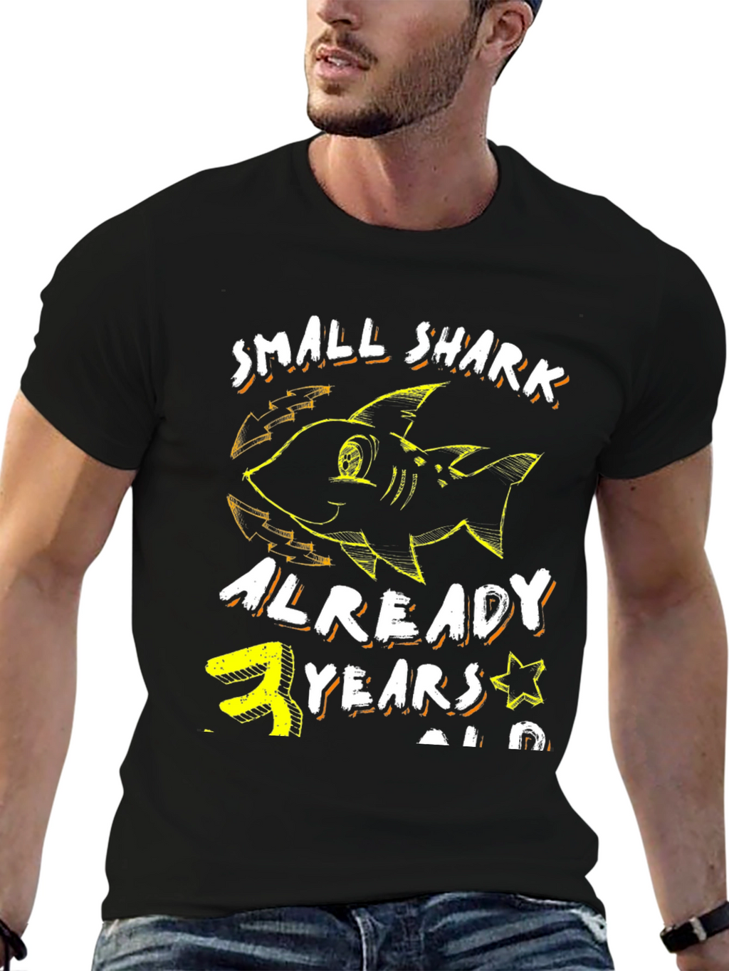 Small Shark 3 Years Old Birthday T-Shirt