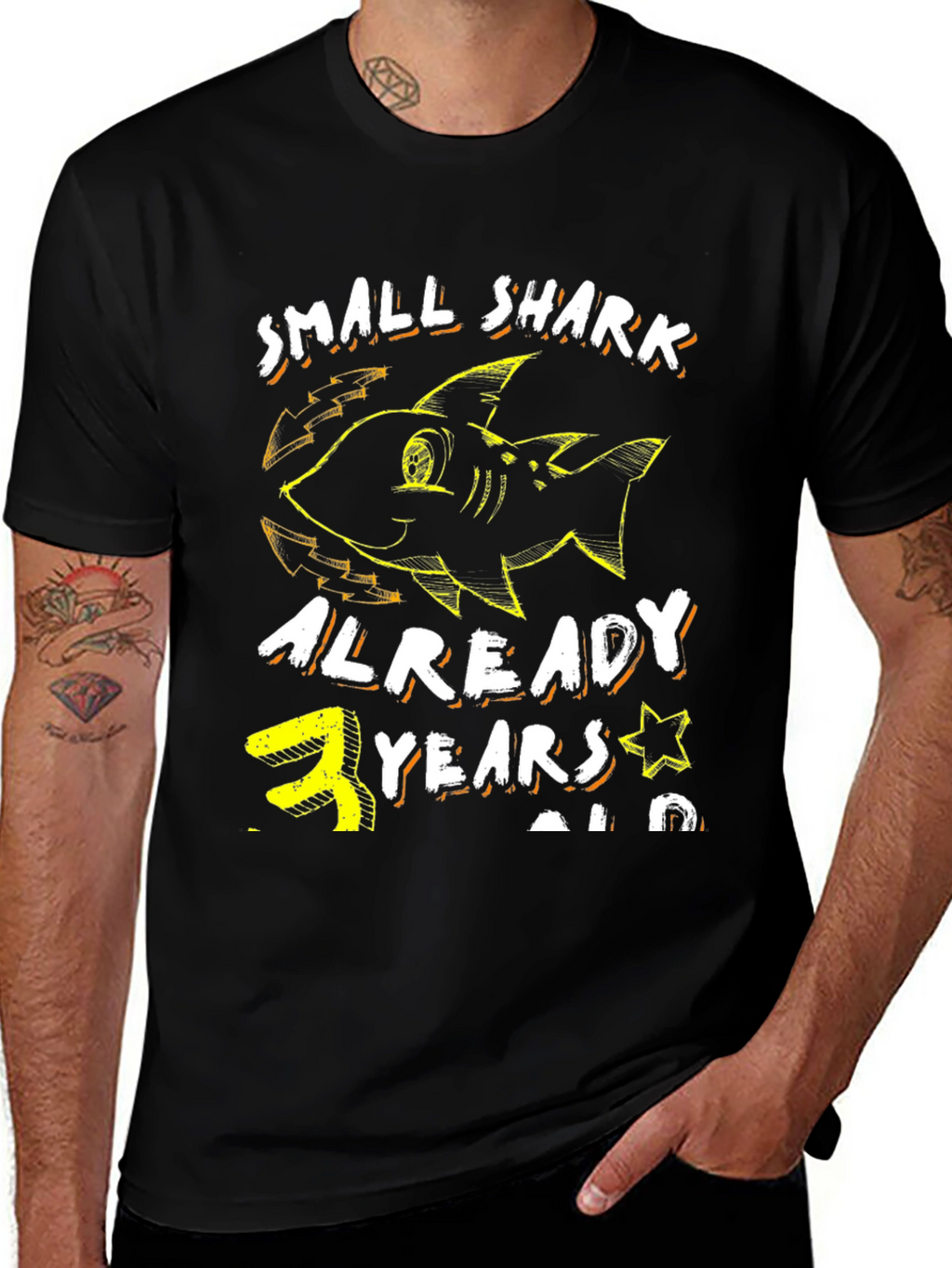 Small Shark 3 Years Old Birthday T-Shirt