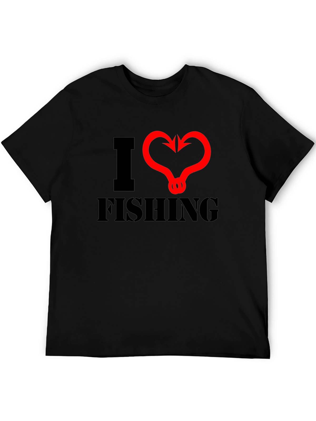I Heart Fishing Black T-Shirt
