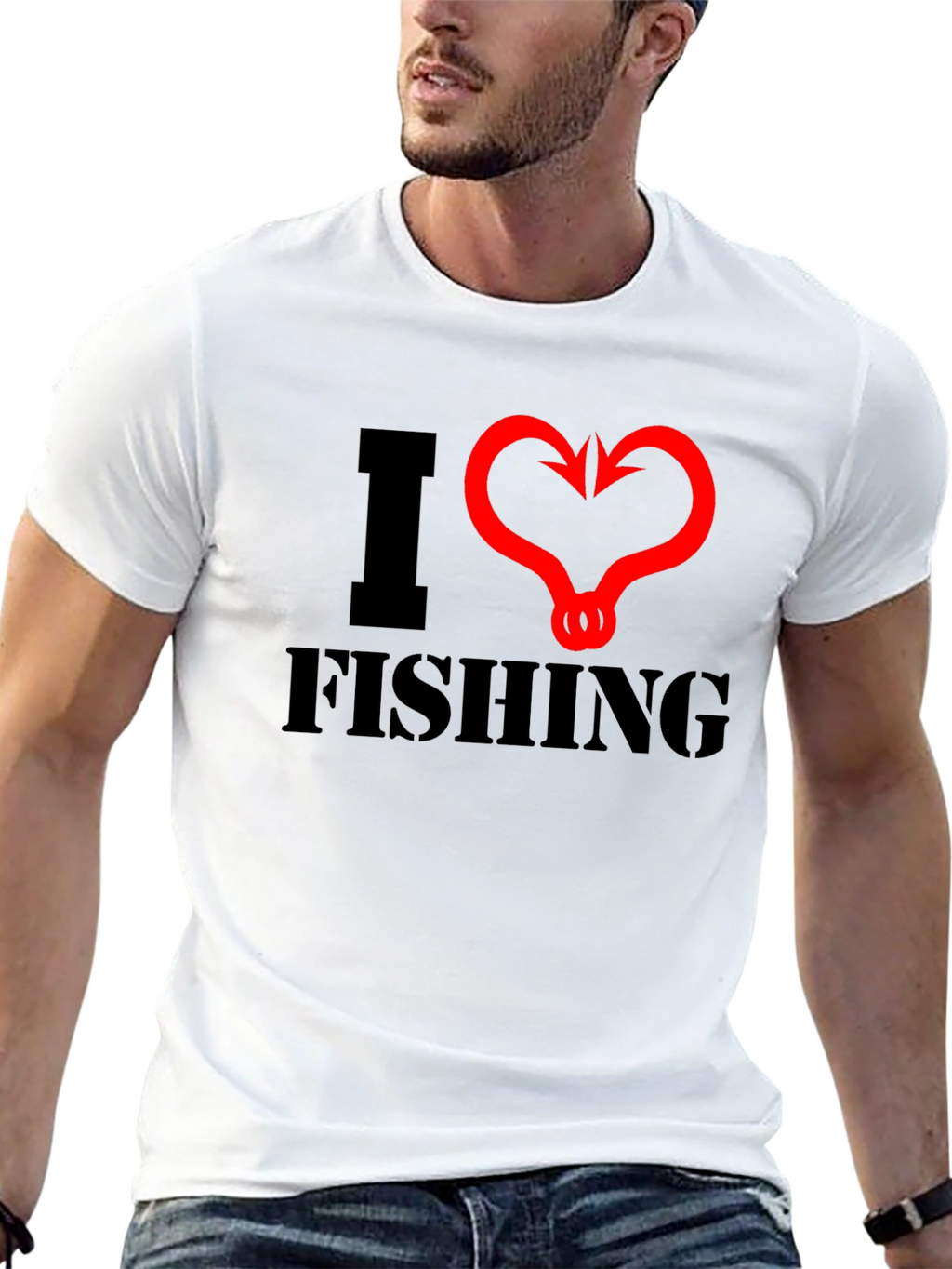 I Heart Fishing Black T-Shirt