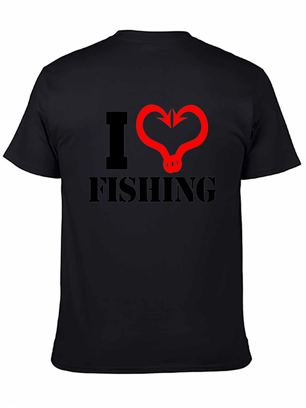 I Heart Fishing Black T-Shirt