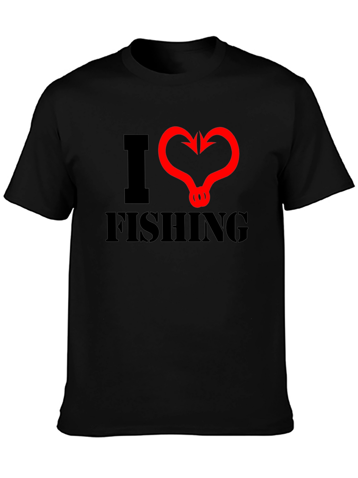 I Heart Fishing Black T-Shirt
