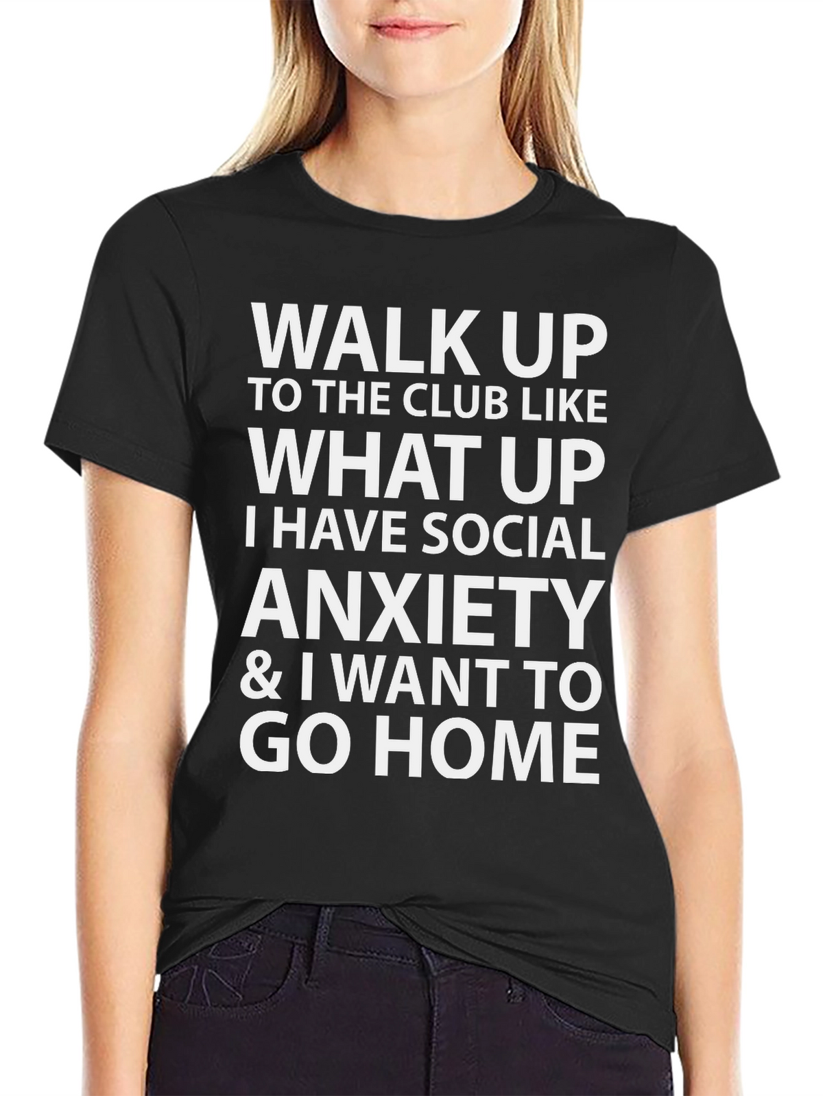 Social Anxiety Graphic Tee - Black T-Shirt