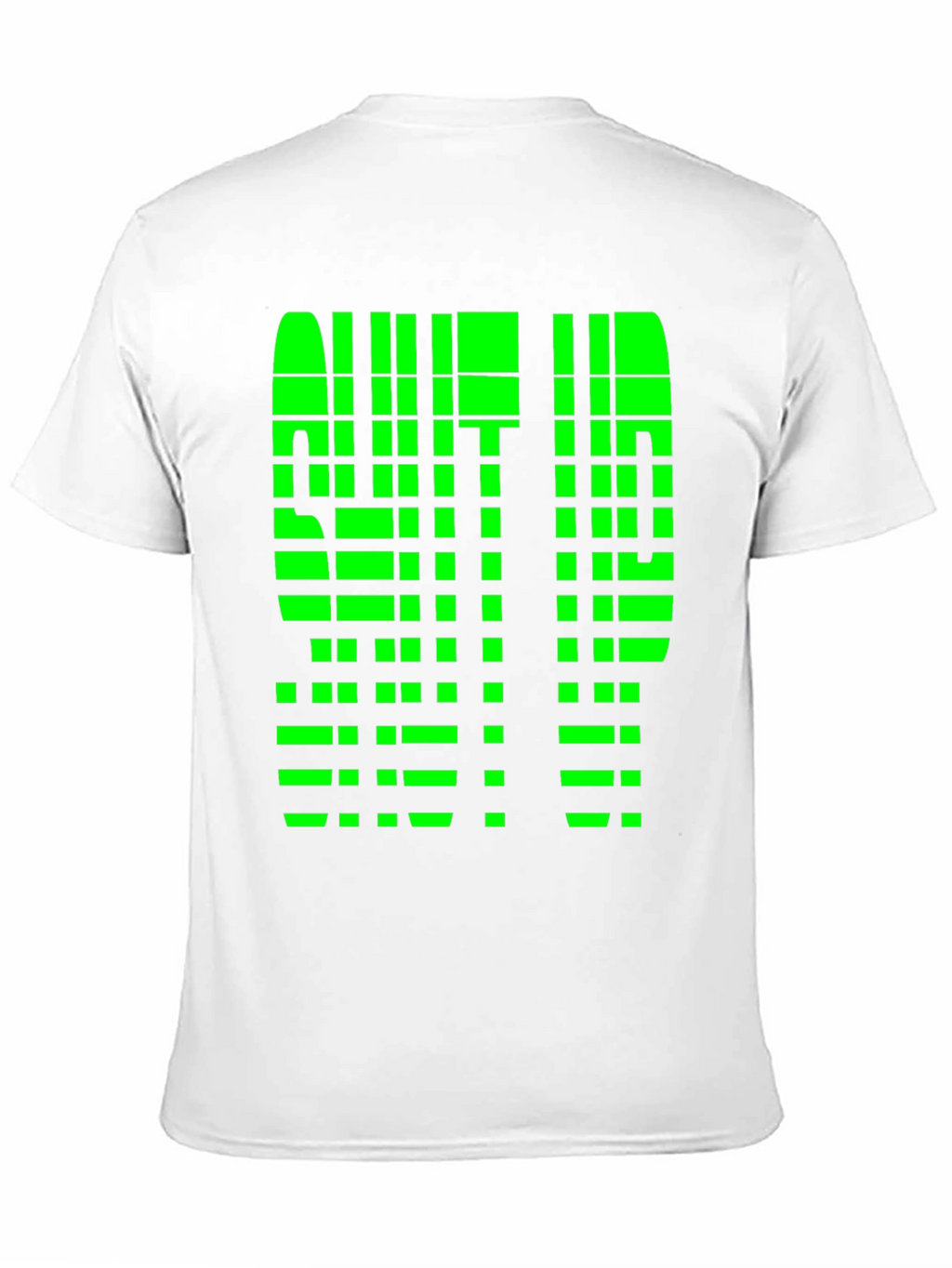 Geometric Pixelated Graphic Tee - Shut Up