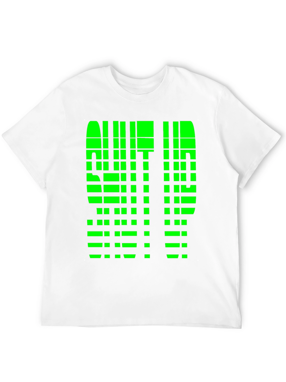 Geometric Pixelated Graphic Tee - Shut Up
