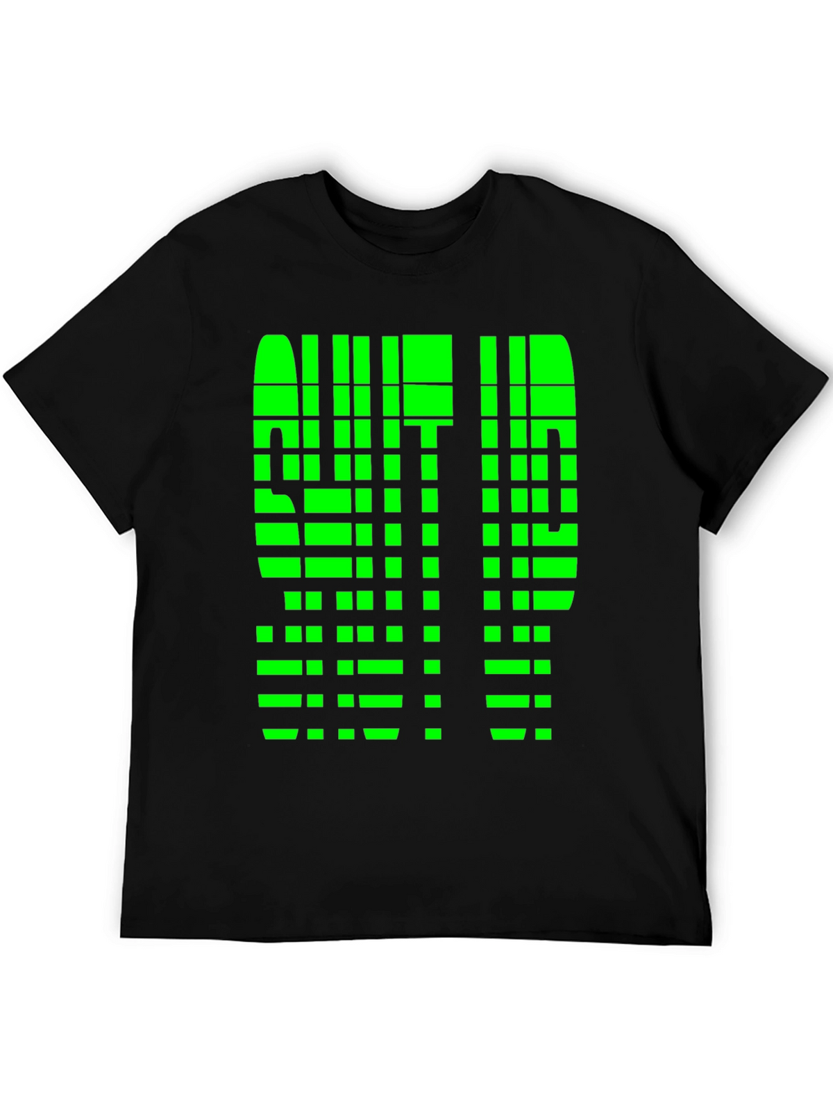 Geometric Pixelated Graphic Tee - Shut Up