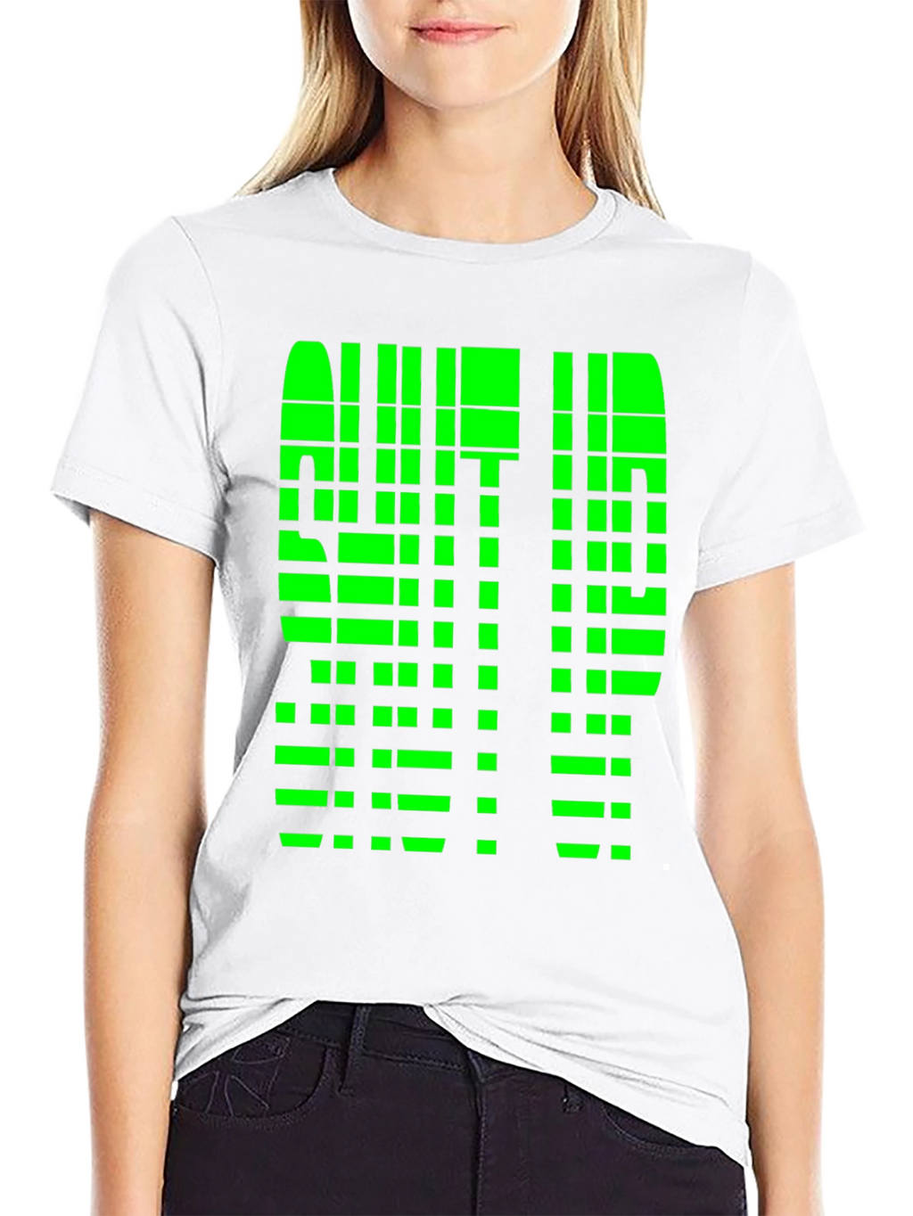 Geometric Pixelated Graphic Tee - Shut Up