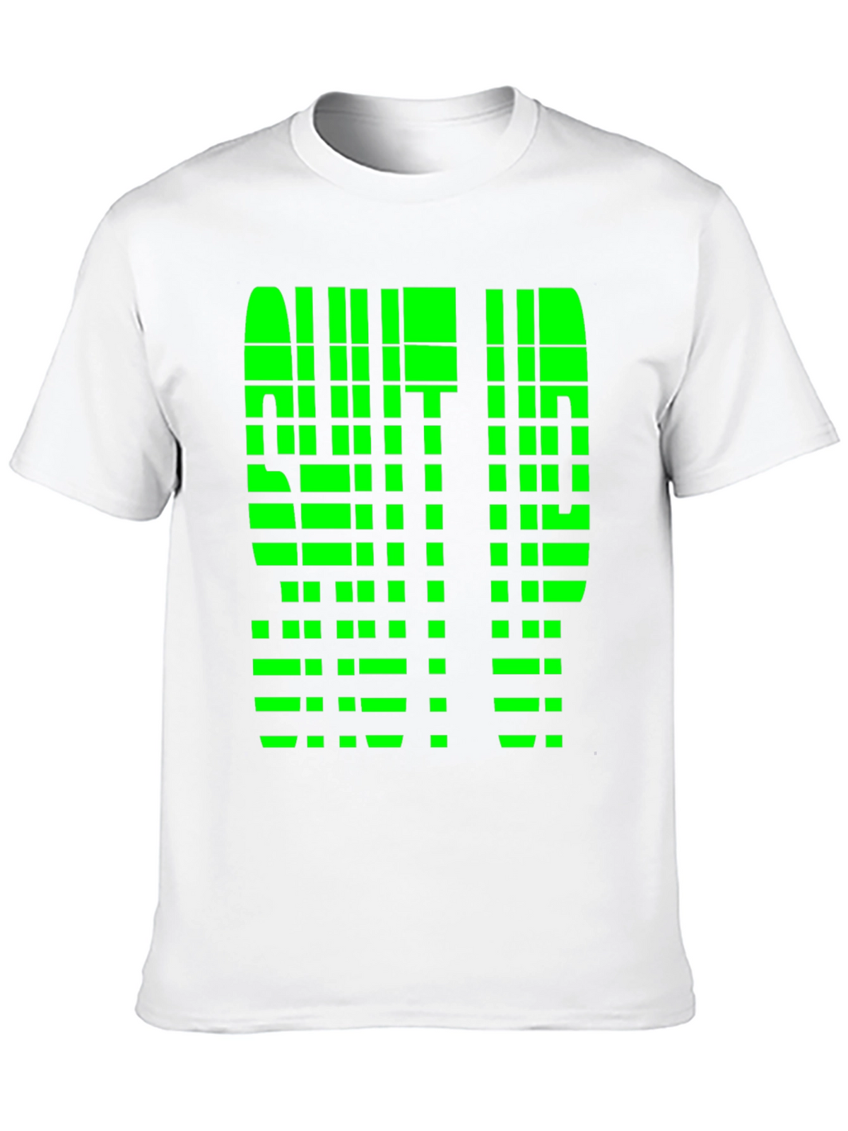 Geometric Pixelated Graphic Tee - Shut Up