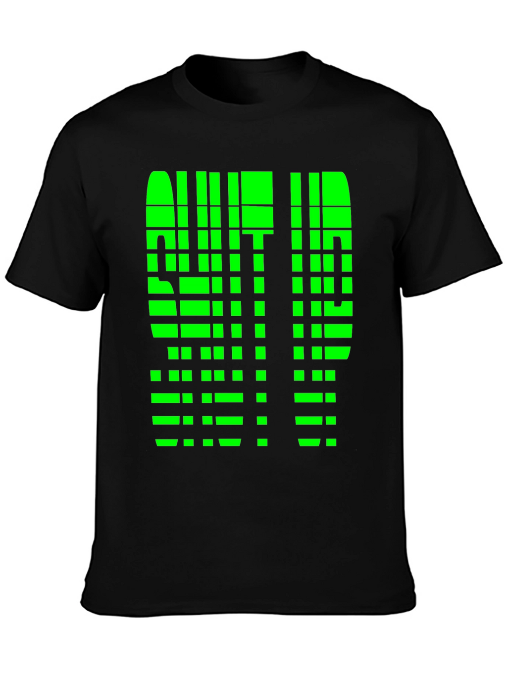 Geometric Pixelated Graphic Tee - Shut Up