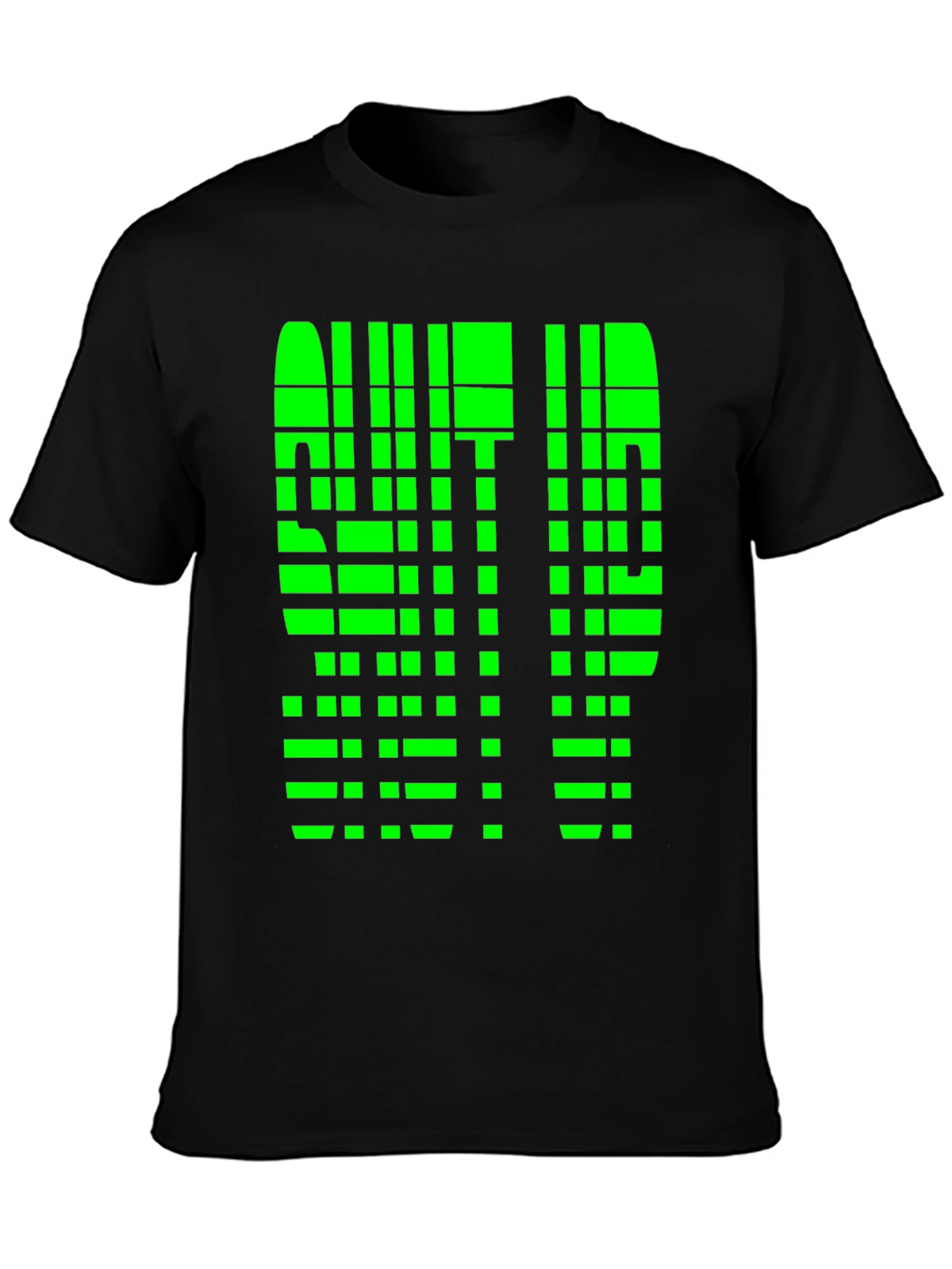 Geometric Pixelated Graphic Tee - Shut Up