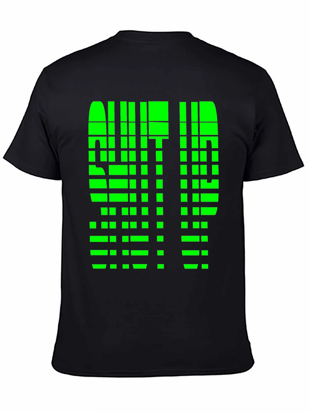 Geometric Pixelated Graphic Tee - Shut Up